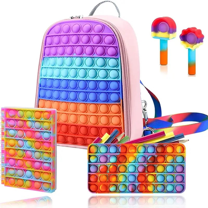 Pop It Bubble Backpack Set