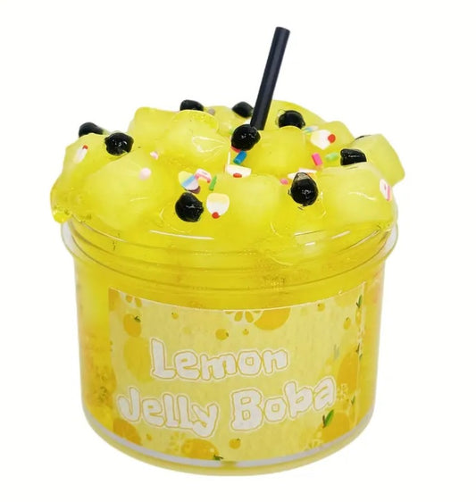 Lemon Scented Jelly Cube Clear Boba Slime
